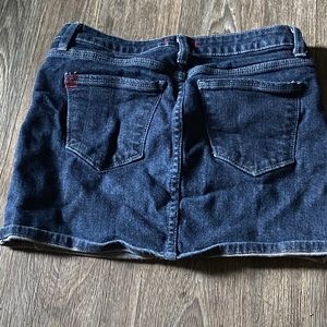 blue denim mini skirt
